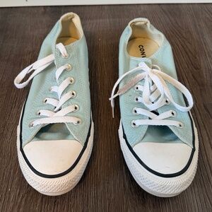 Converse Low Top Sneakers in Light Teal with White Accents